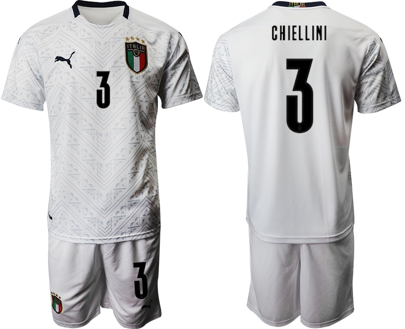2021 Men Italy away #3 white soccer jerseys->italy jersey->Soccer Country Jersey